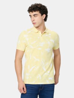 Pepe Jeans - Men Yellow Cotton Half Sleeves Polo T-Shirt