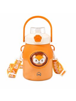 House of Quirk - Orange Buddy Bottle Stainless Steel Insulated Kids Water Bottle With Handle