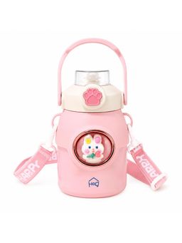 House of Quirk - Pink Buddy Bottle Stainless Steel Insulated Kids Water Bottle With Handle