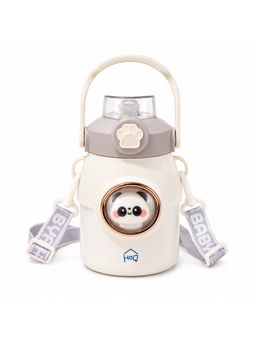 House of Quirk - White Buddy Bottle Stainless Steel Insulated Kids Water Bottle With Handle