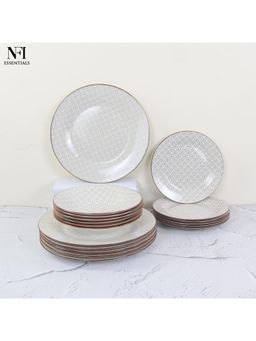 NFI Essentials - 18 Pcs Ceramic Dinner Set For Dining Set