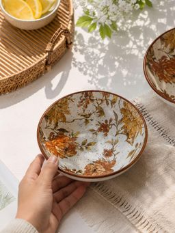 The Confetti Tree - Summer Orchard Stoneware Floral Ceramic Pasta & Salad Bowl