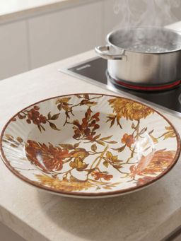 The Confetti Tree - Summer Orchard Stoneware Floral Ceramic Pasta Bowl Plate
