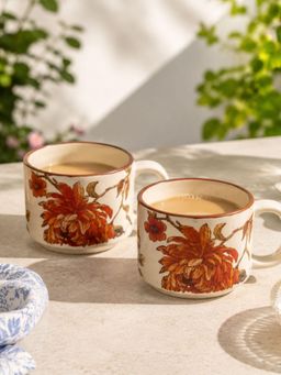 The Confetti Tree - Summer Orchard Stoneware Tea & Coffee Cups Set Of 2