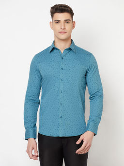 CRIMSOUNE CLUB - Mens Blue Floral Shirt