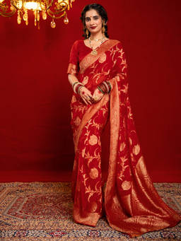 Nyri - Red Tissue Weaving Saree