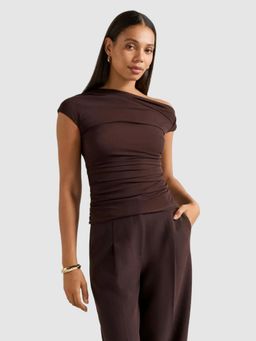 Forever New - Rylee Tipped Shoulder Mesh Top