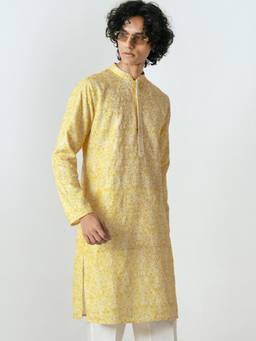 KISAH - Embroidered Kurta Yellow