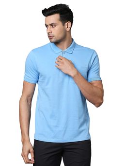 Raymond - Men Solid Blue T-Shirt