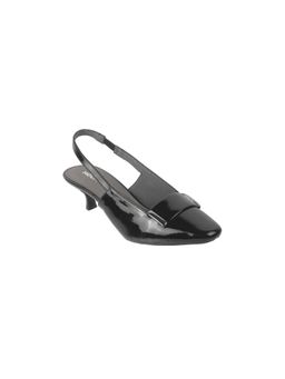 Mochi - Women Black Back Strap Casual Slip On Sandal Heels