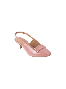 Mochi - Women Pink Back Strap Casual Slip On Sandal Heels