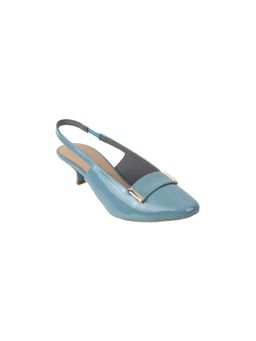 Mochi - Women Blue Back Strap Casual Slip On Sandal Heels