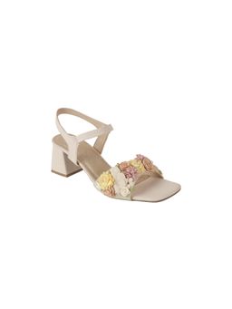Mochi - Women Beige Back Strap Casual Sandal Heels