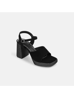Mochi - Women Black Back Strap Casual Sandal Heels