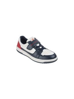 Mochi - Men White Blue Lace Up Casual Sneakers