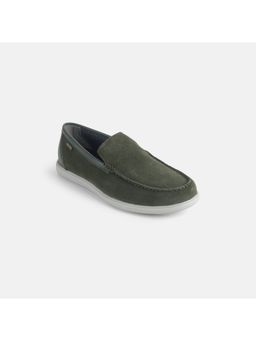 Mochi - Men Olive Slip On Casual Loafers