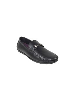 Mochi - Men Black Faux Leather Slip-On Loafers