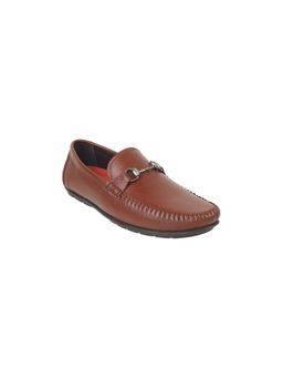 Mochi - Men Tan Faux Leather Slip-On Loafers