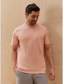 Andamen - Regular Fit Pink Men's Half Sleeve Gold Finish Crew Neck