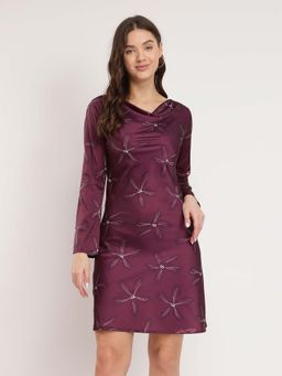 FableStreet - Stretchable Satin A-Line Dress
