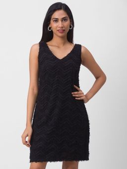 Globus - Black Self Design Dress