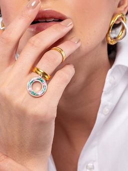 And Also - Gold Plated Hanging Ring (Set Of Two)