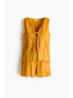 H&M - Women Yellow Mama 2-Piece Scalloped Set