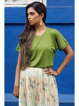 SALT Attire - Green Bamboo Drop Shoulder T-Shirt