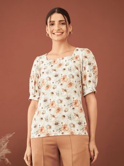 SALT Attire - Belize Floral Balloon Sleeves Top