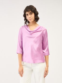 SALT Attire - Purple Cuba Cowl Neck Top