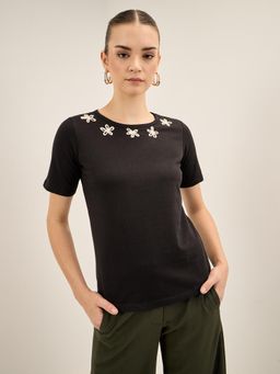 SALT Attire - Doodle Black Applique T-Shirt