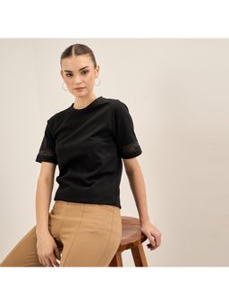 SALT Attire - Eyelet Tee Lace Insert T-Shirt