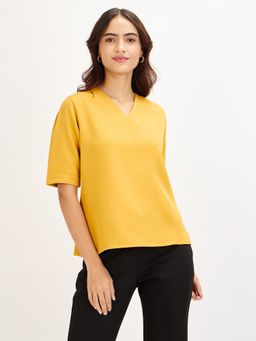 SALT Attire - Solid Genteel V-Neck Top