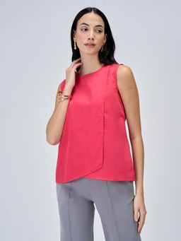 SALT Attire - So Hawaiian Punch Pink Crossover Front Top