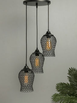 Homesake - Round Cluster Black Chimney Hanging Light