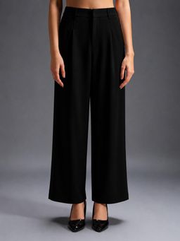 Twenty Dresses by Nykaa Fashion - Womens Black High Waist Wide Leg Trouser