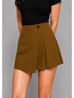 Twenty Dresses by Nykaa Fashion - Womens Brown Pleated A-Line Wrap Skirt