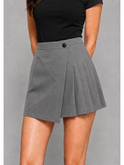 Twenty Dresses by Nykaa Fashion - Womens Grey Pleated A-Line Wrap Skirt