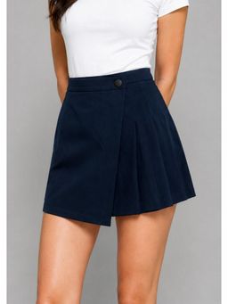 Twenty Dresses by Nykaa Fashion - Womens Navy Blue Pleated A-Line Wrap Skirt