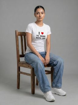 Uptownie - Womens White Slogan Print T-Shirt
