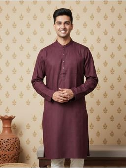 Gahan - Shimmering Mens Purple Woven Type Kurta for A Modern Heritage Craft