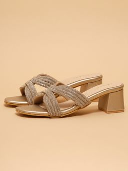 ERIDANI - Women Arnica Gold Embellished Heels