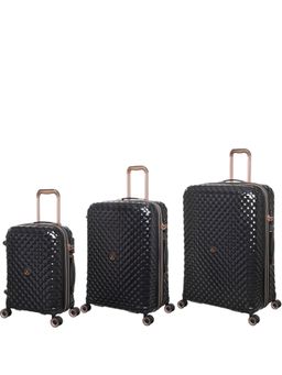 it luggage - Glitzy Black Trolley Bag (Set Of 3)