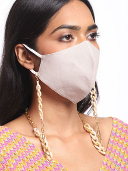 Blueberry - Grey 2 Ply Satin Resin Chain Mask (Pack of 2)