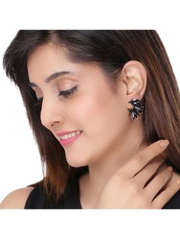 Yellow Chimes - Gold Plated Wing Design Earrings