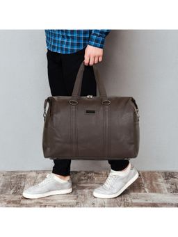 Kenneth Cole - 30L PU Duffle Bag for Travel and Gym With Spacious Unisex Handbag - Brown