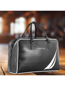 Nautica - Unisex 25L PU Duffle Bag for Travel - Sturdy Base - Black