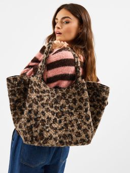 Accessorize London - Women Brown Leopard Print Handbag