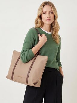 Accessorize London - Women Cream Sutton Nylon Tote Bag