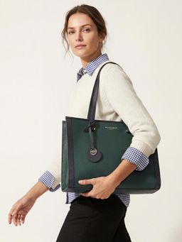 Accessorize London - Women Green Avira Colorblock Tote Bag